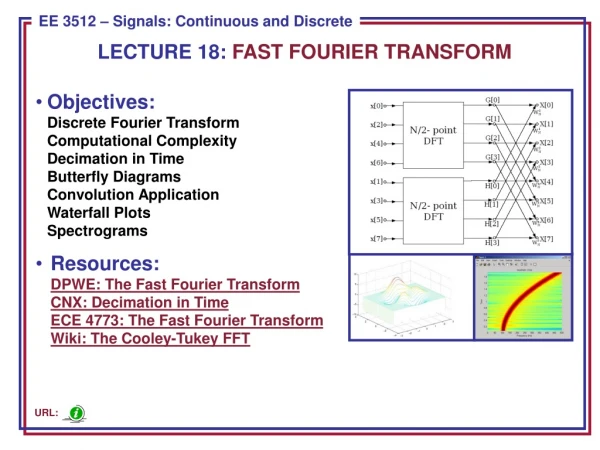 LECTURE 18:  FAST FOURIER TRANSFORM
