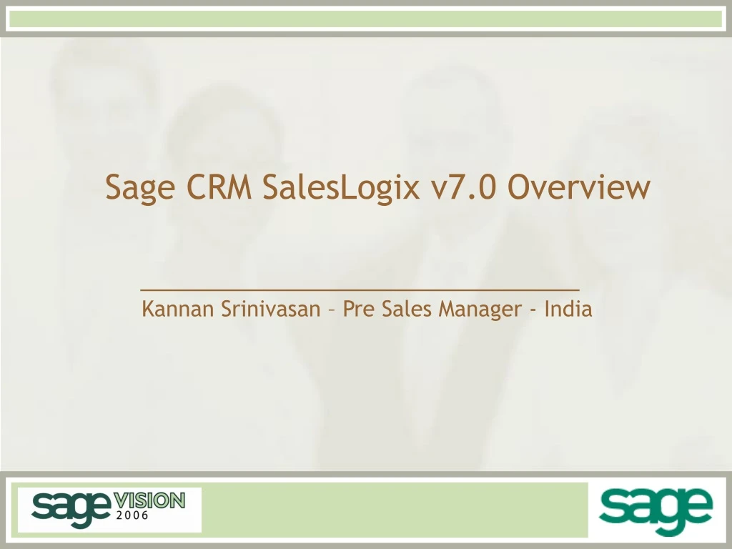 sage crm saleslogix v7 0 overview