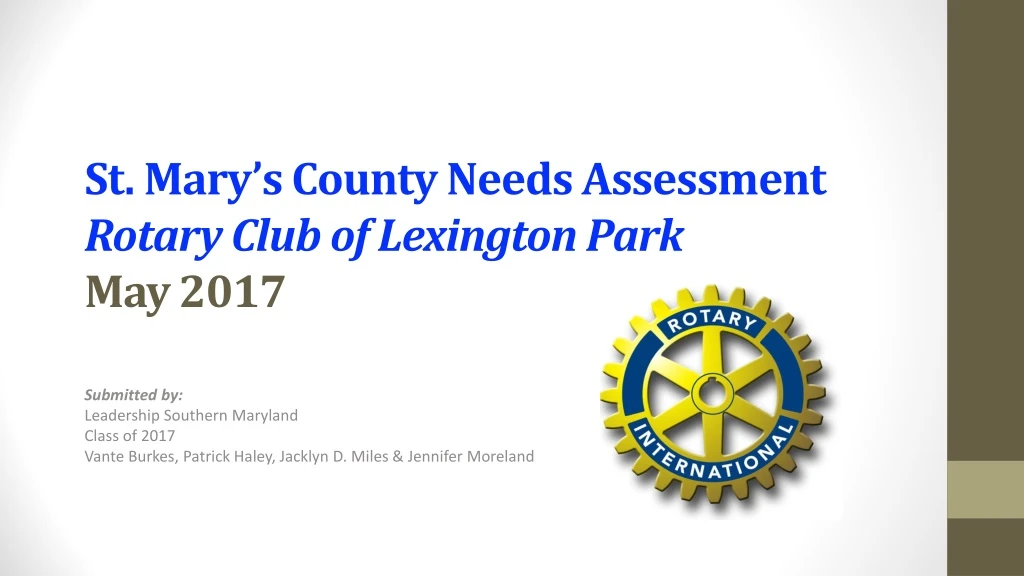 st mary s county needs assessment rotary club of lexington park may 2017