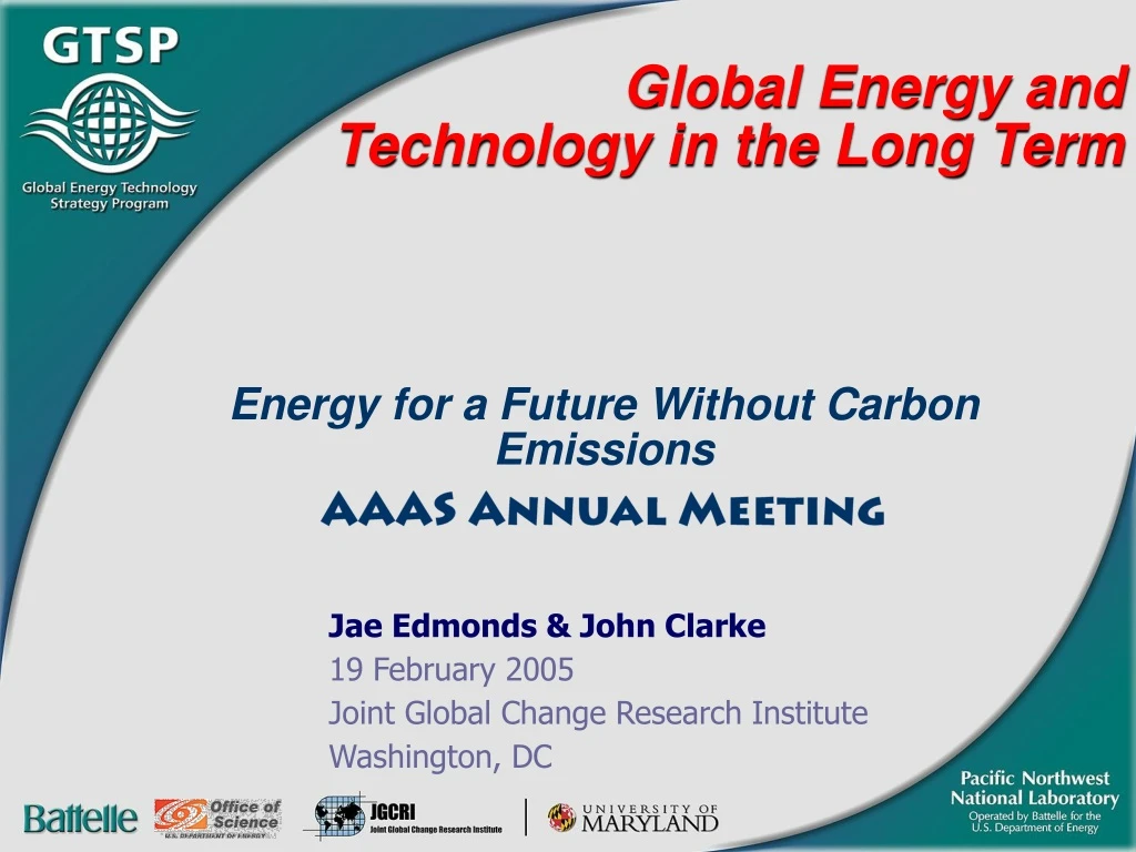 global energy and technology in the long term