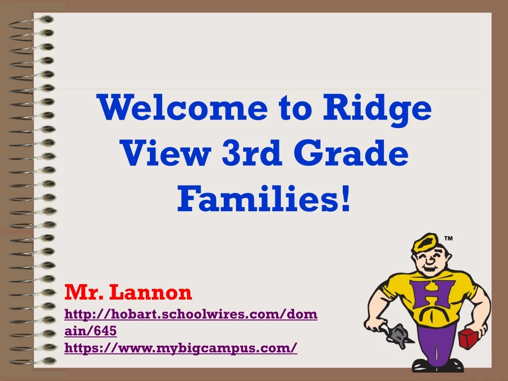 welcome to ridge view 3rd grade families