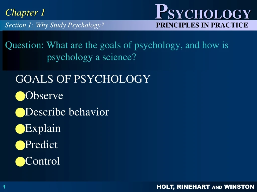question what are the goals of psychology and how is psychology a science