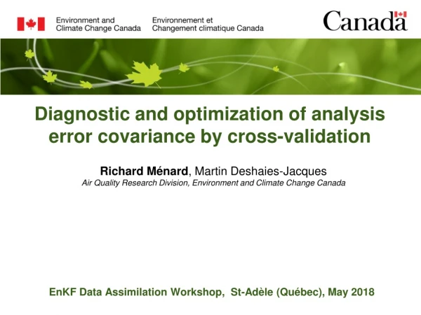 Diagnostic and  optimization  of  analysis error  covariance by cross-validation