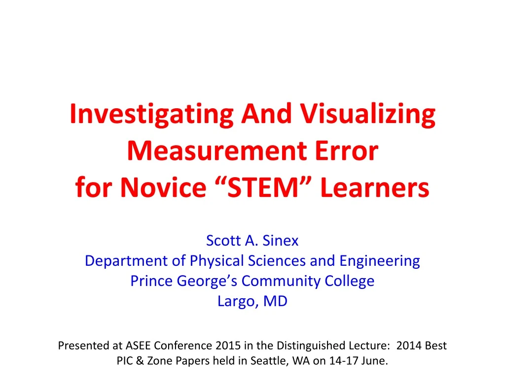 investigating and visualizing measurement error for novice stem learners