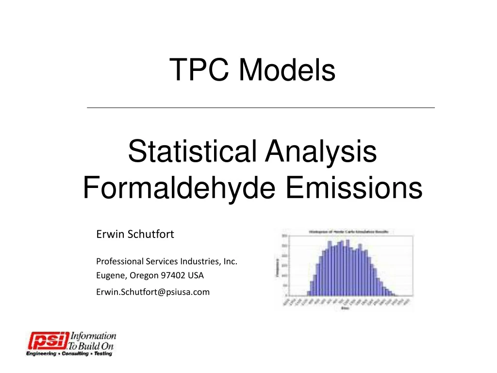 statistical analysis formaldehyde emissions