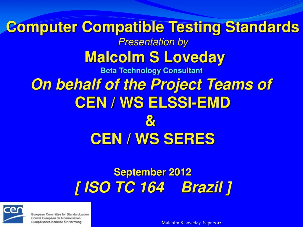 computer compatible testing standards