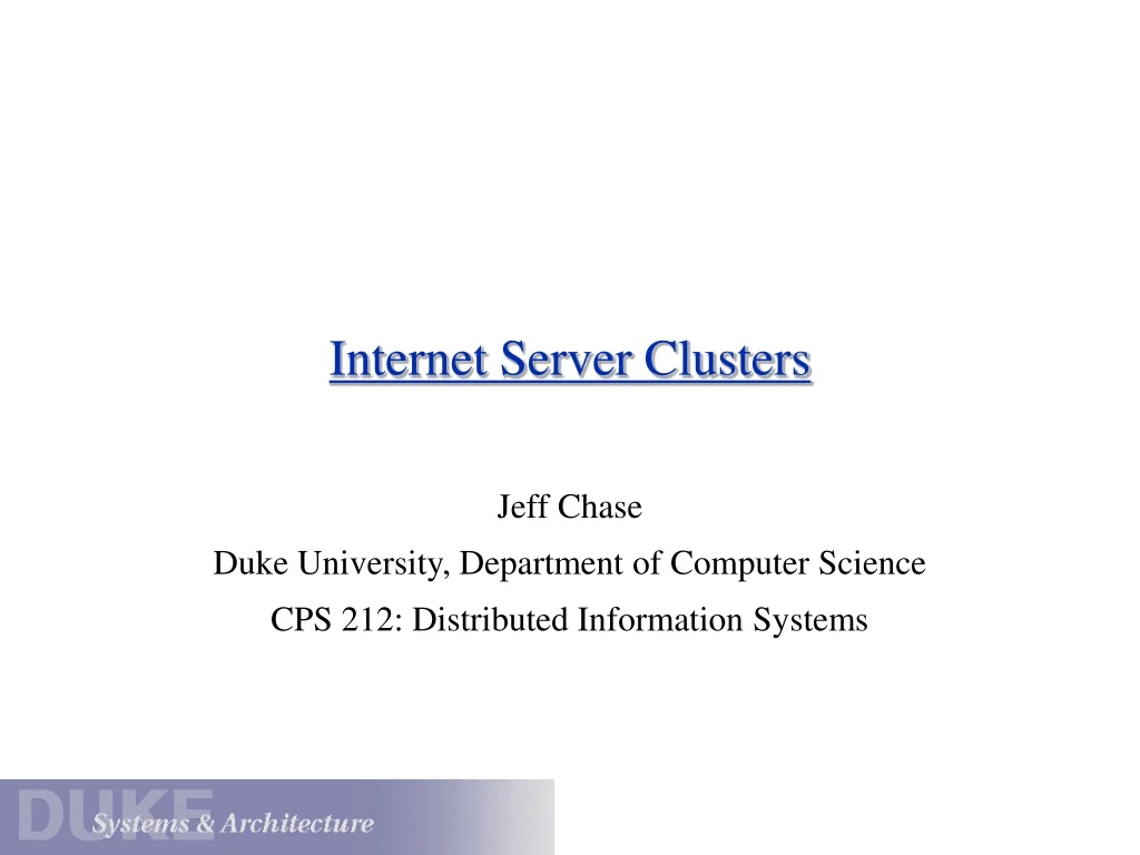 internet server clusters
