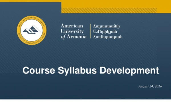 Course Syllabus Development