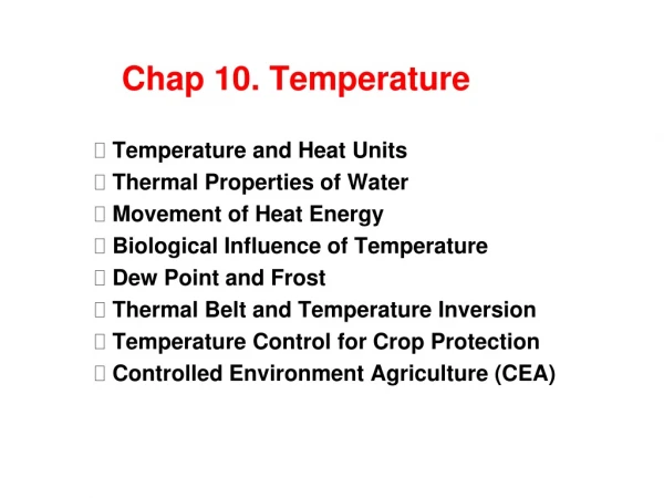 Chap 10. Temperature