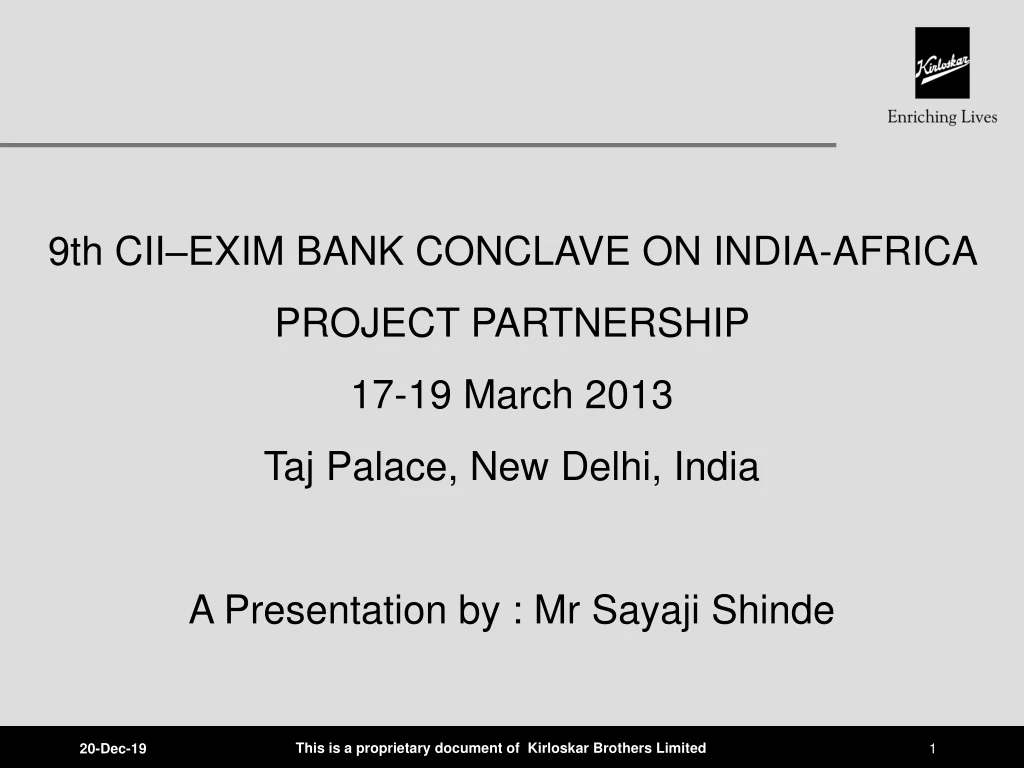9th cii exim bank conclave on india africa