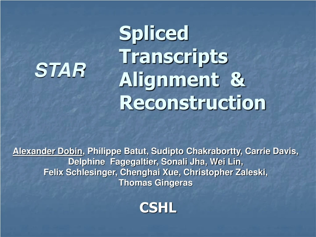 spliced transcripts alignment reconstruction