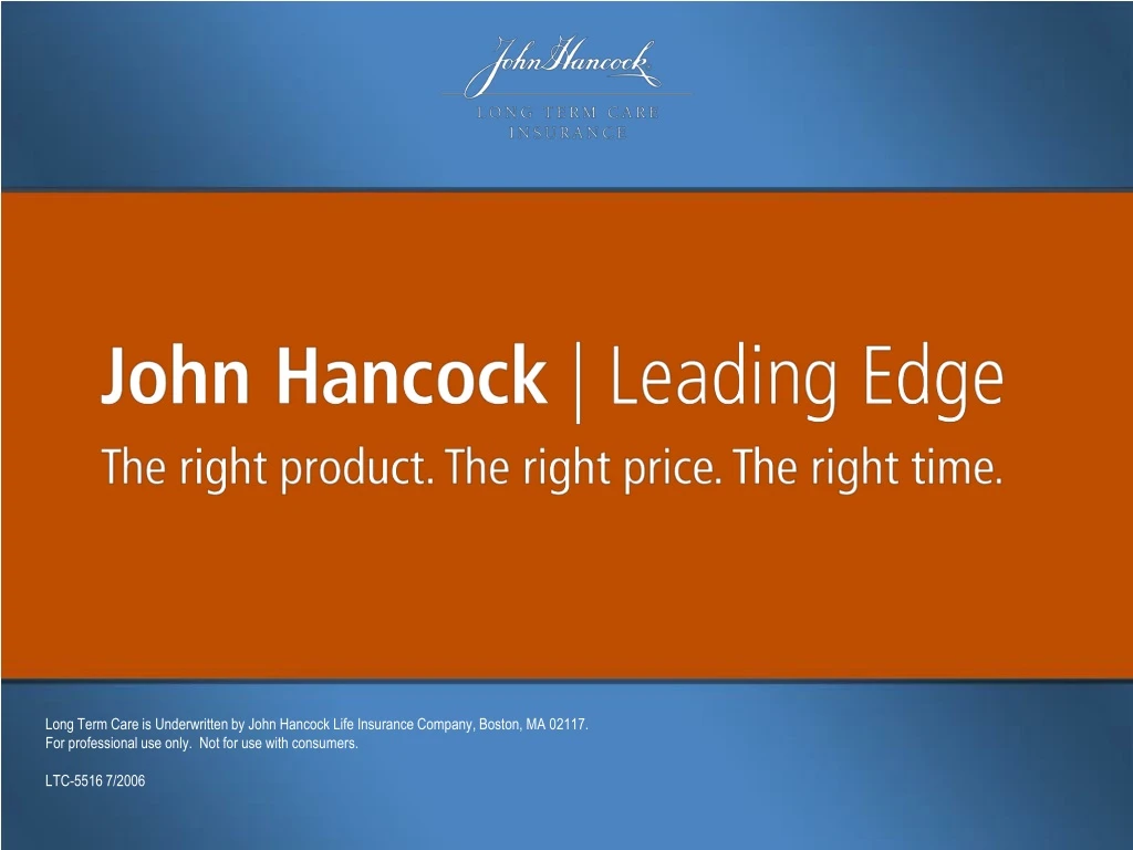long term care is underwritten by john hancock