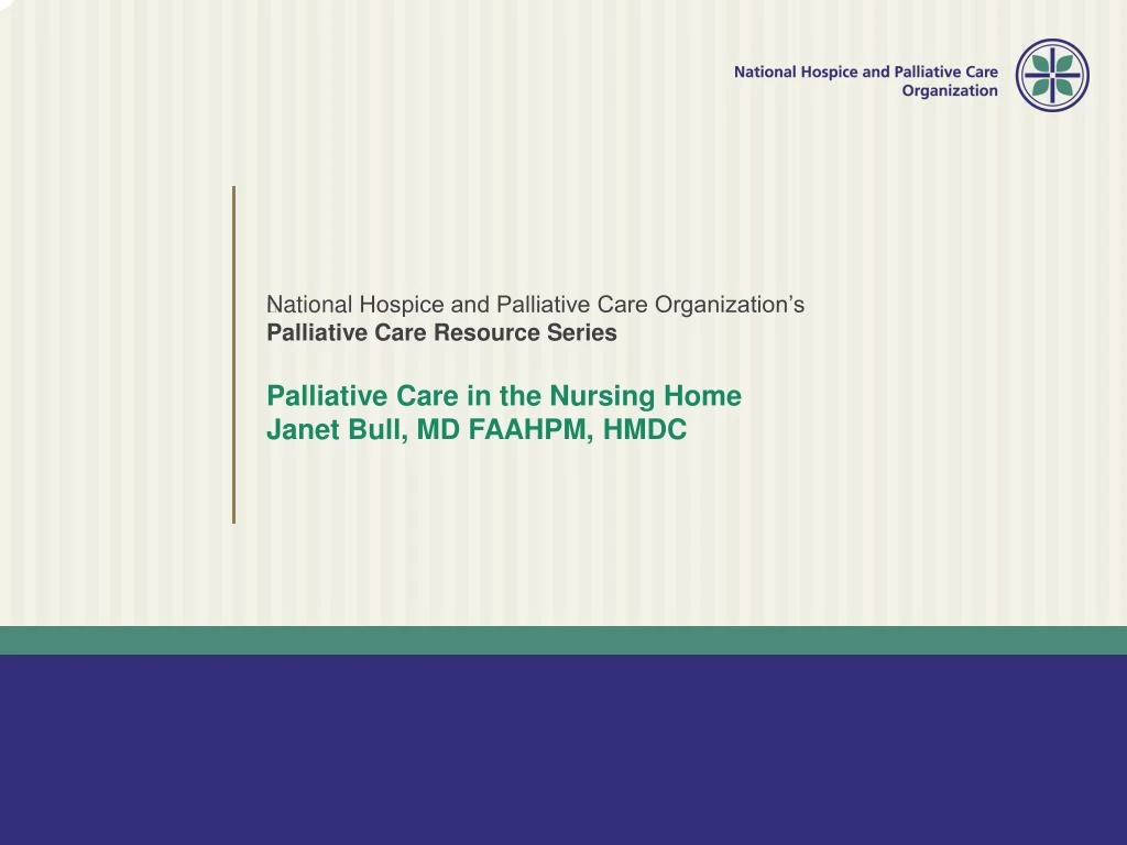 n ational hospice and palliative care organization s palliative care resource series