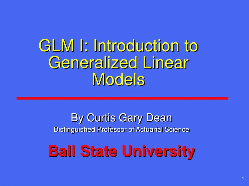 glm i introduction to generalized linear models