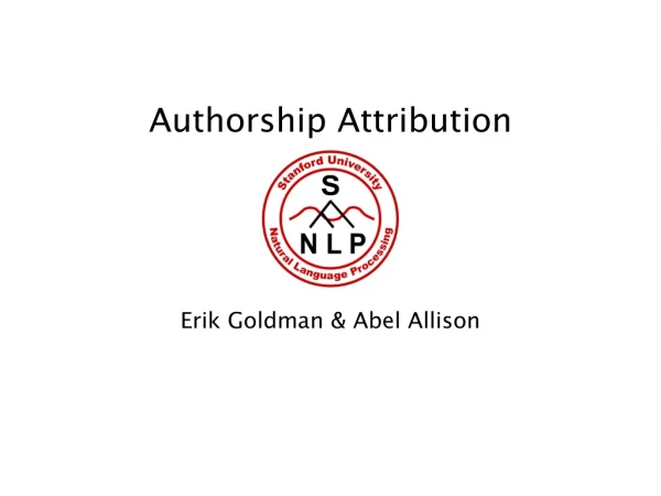 Authorship Attribution