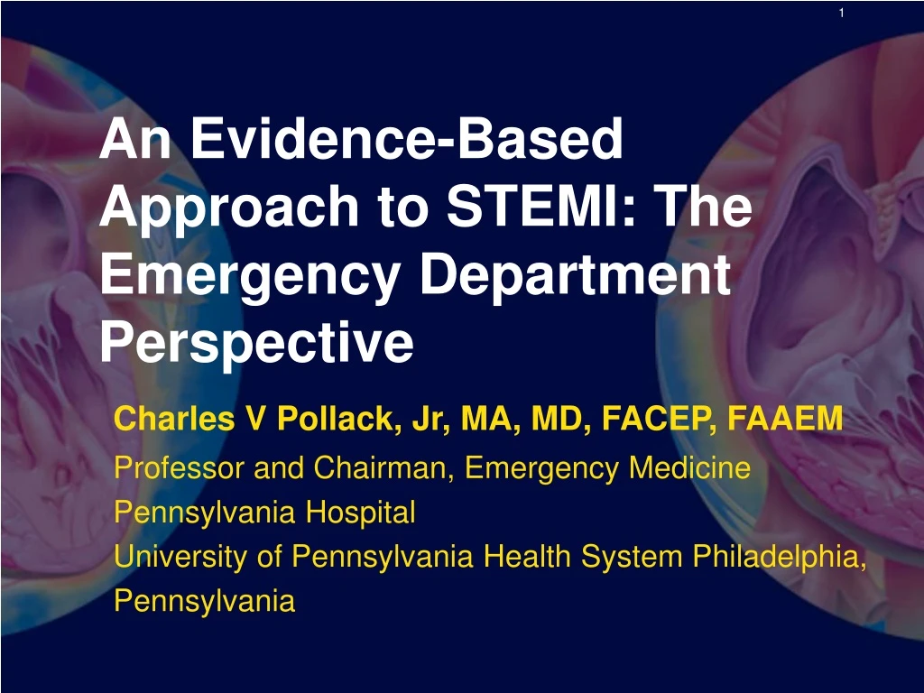 an evidence based approach to stemi the emergency department perspective