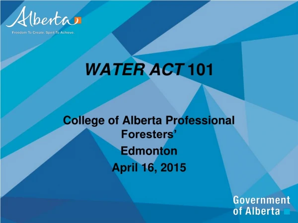 WATER ACT  101