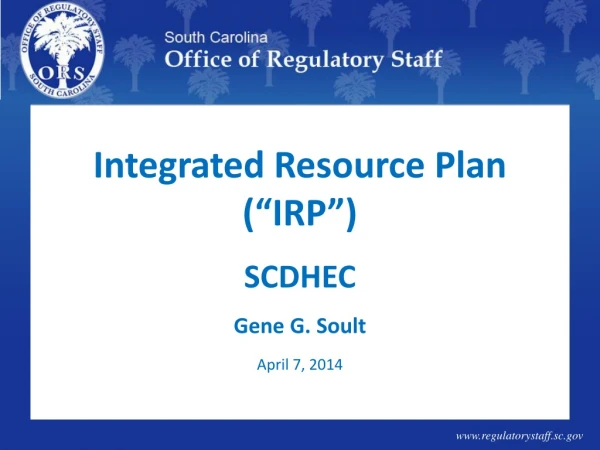 Integrated Resource Plan (“IRP”)