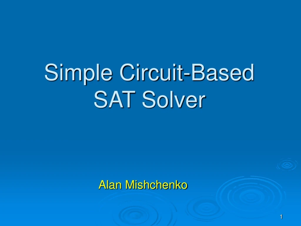 simple circuit based sat solver