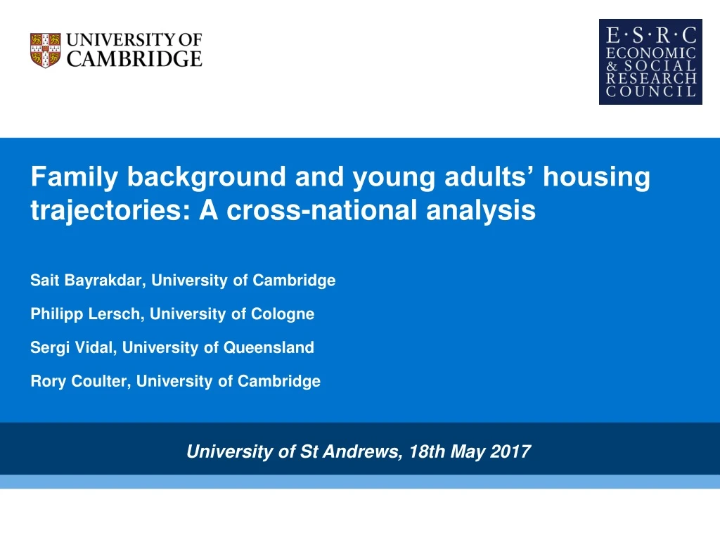 family background and young adults housing trajectories a cross national analysis