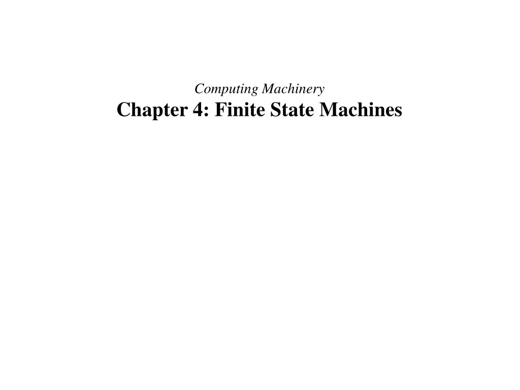 computing machinery chapter 4 finite state