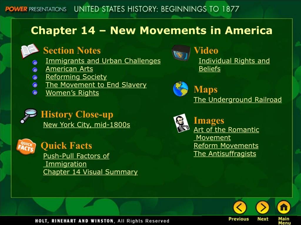 chapter 14 new movements in america