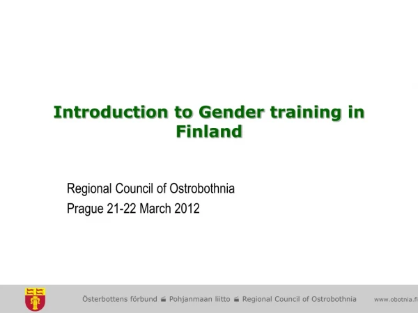 Introduction  to  Gender training  in Finland