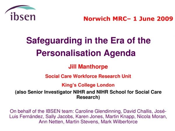 Safeguarding in the Era of the Personalisation Agenda