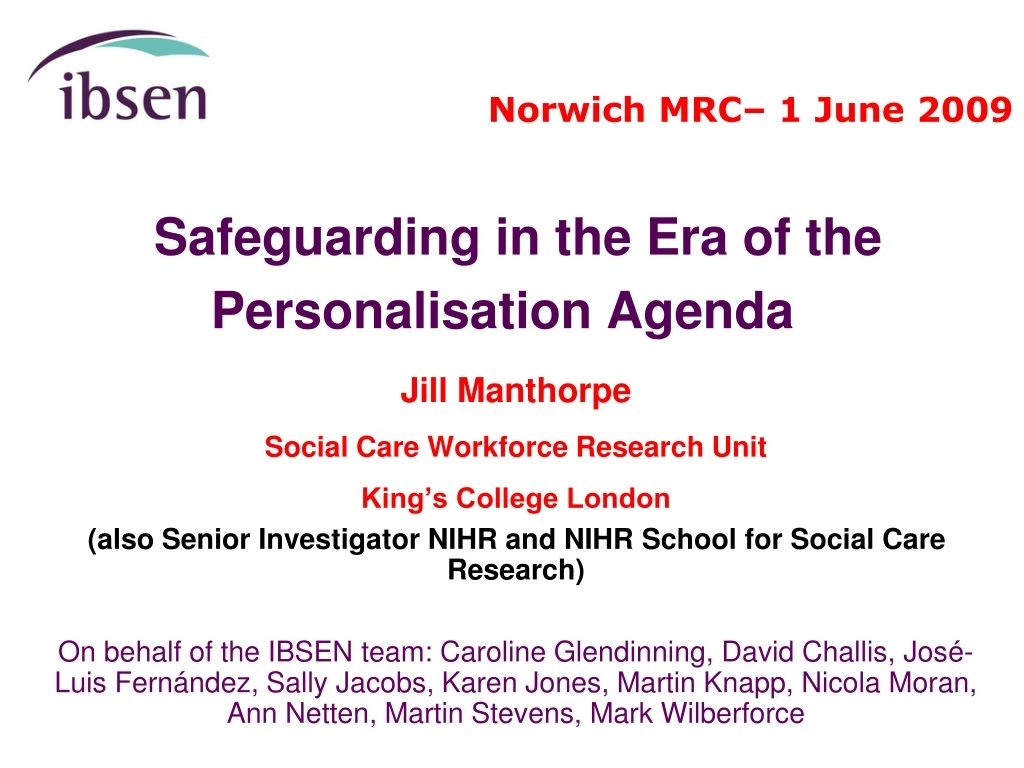 safeguarding in the era of the personalisation agenda