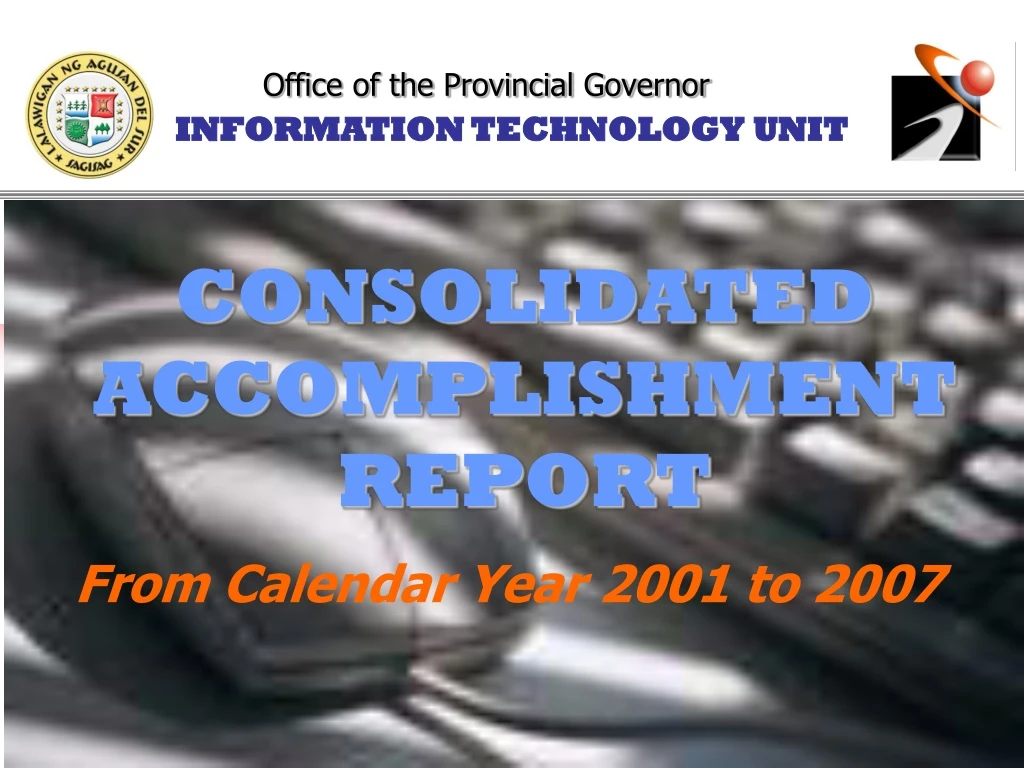 consolidated accomplishment report