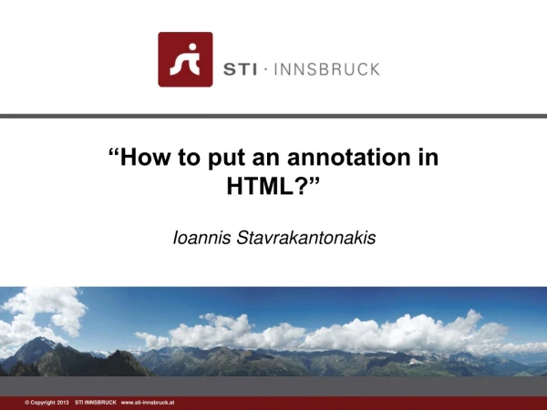 “How to put an annotation in HTML?”