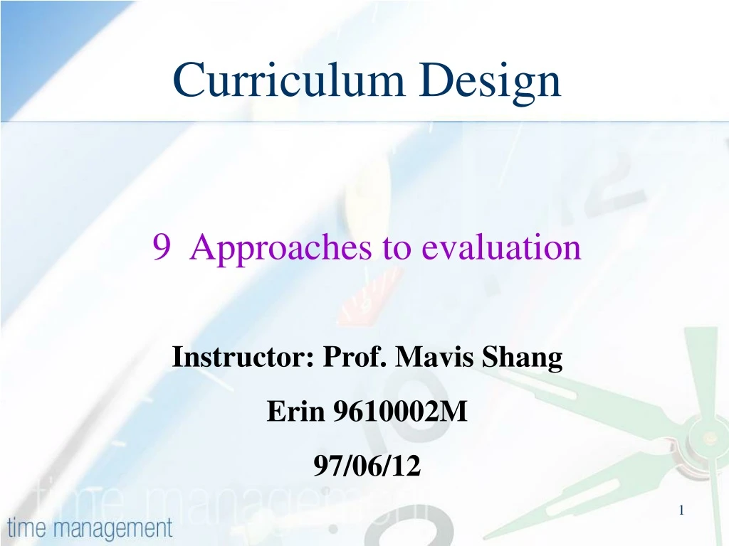 curriculum design 9 approaches to evaluation