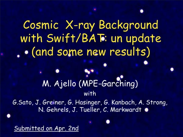 Cosmic  X-ray Background with Swift/BAT: un update  (and some new results)