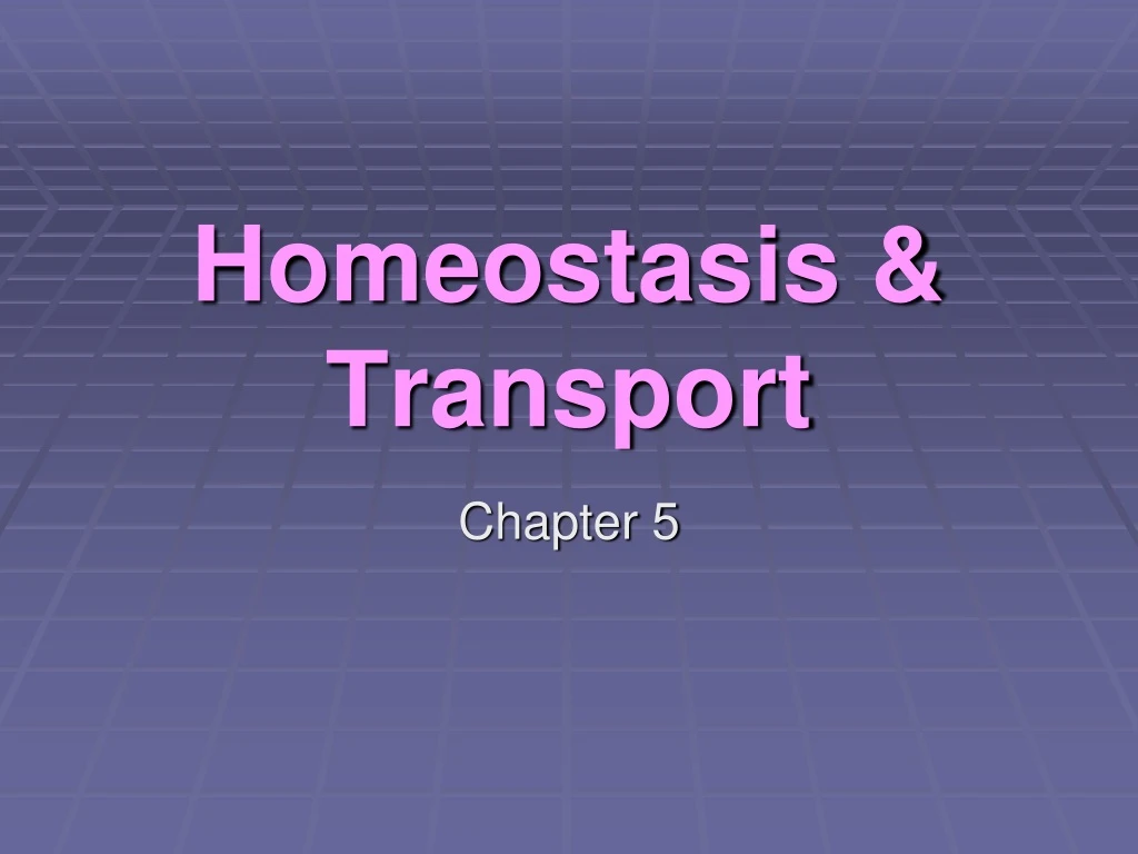 homeostasis transport