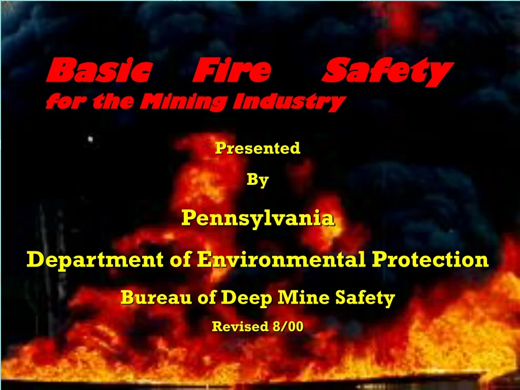 basic fire safety for the mining industry