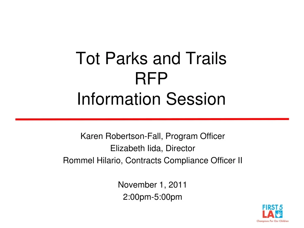 tot parks and trails rfp information session