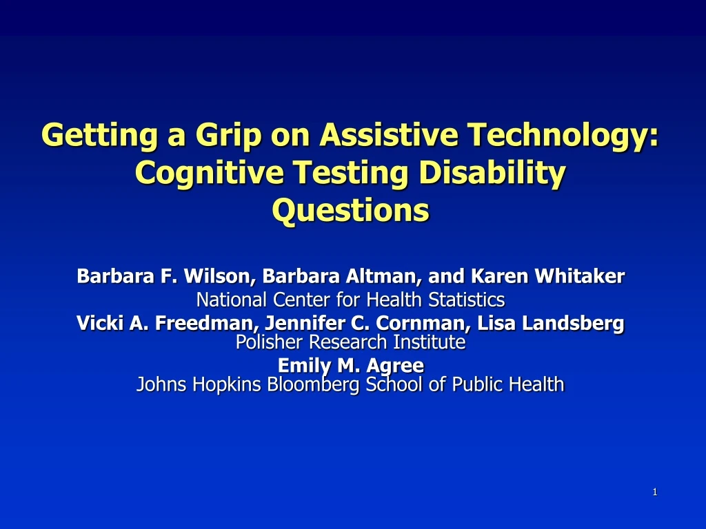 getting a grip on assistive technology cognitive testing disability questions