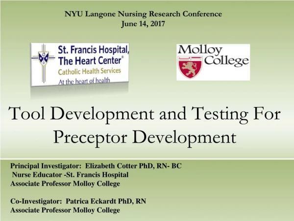 Tool Development and Testing For Preceptor Development