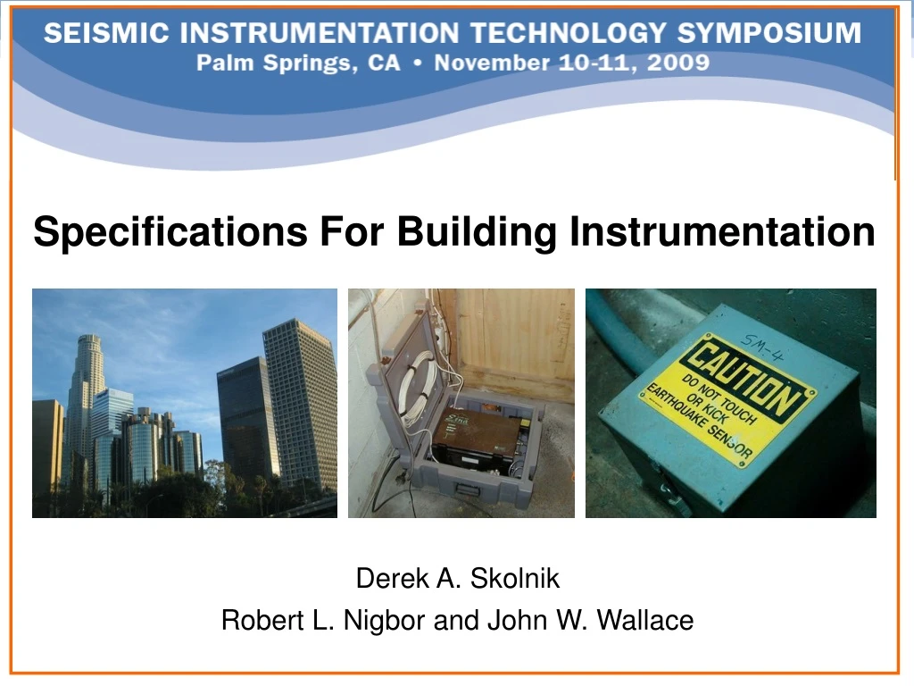 specifications for building instrumentation