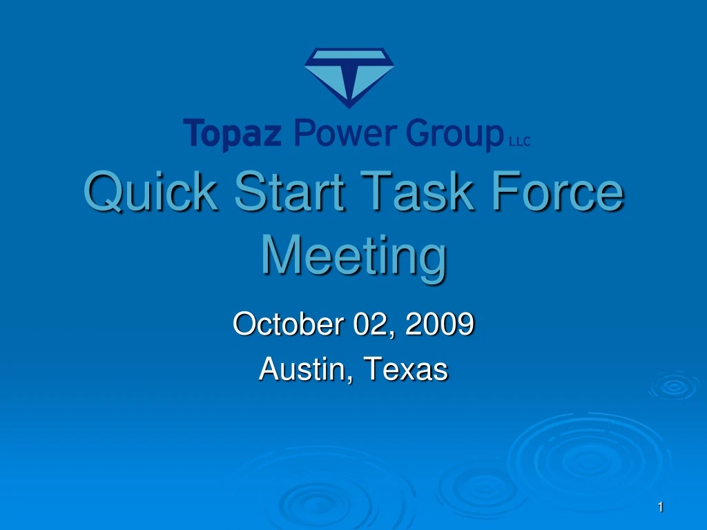 quick start task force meeting