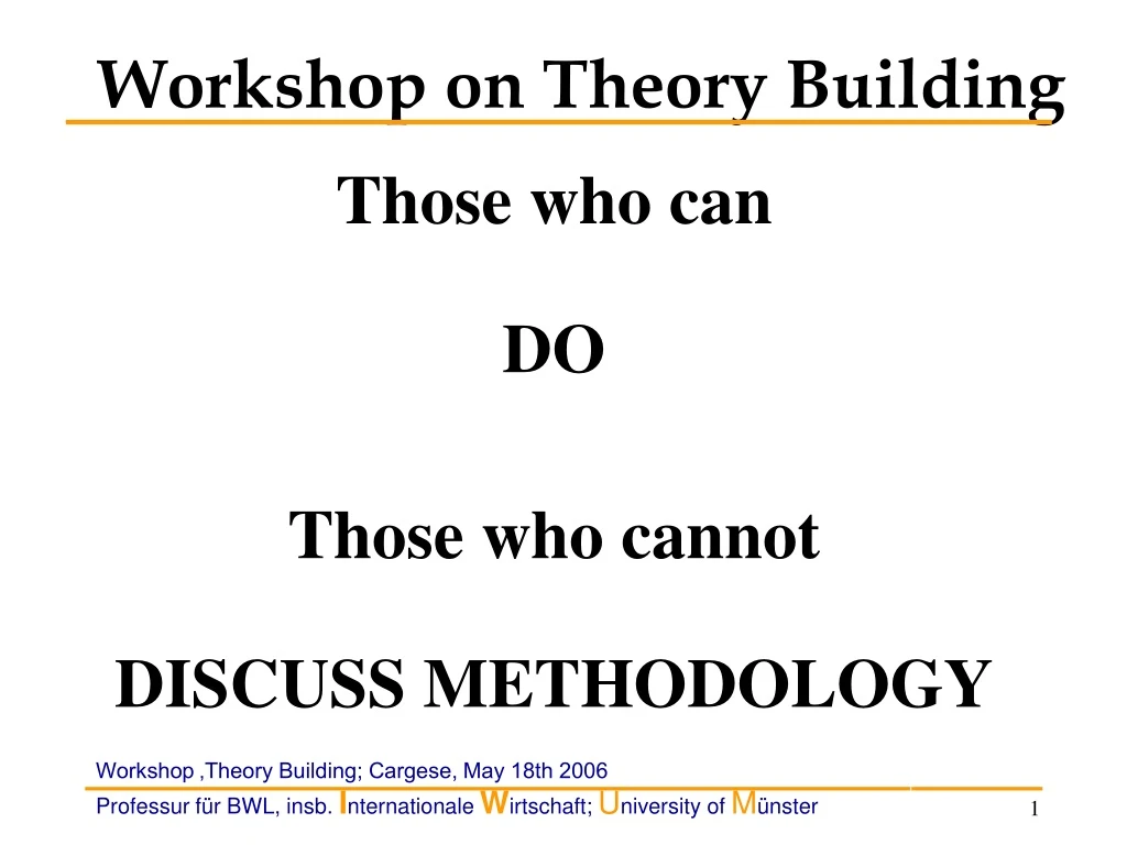 workshop on theory building