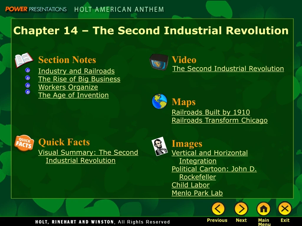 chapter 14 the second industrial revolution