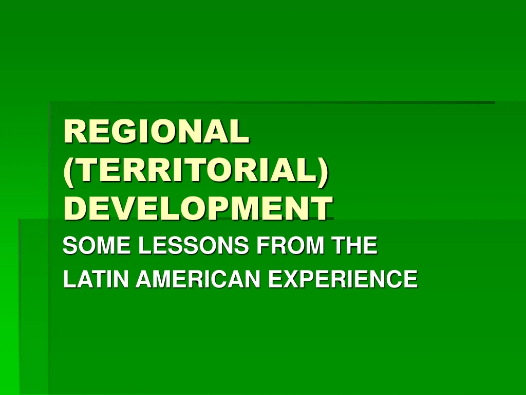 regional territorial development