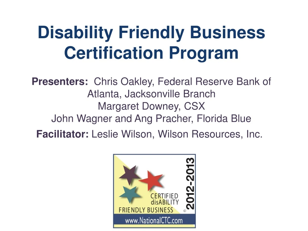 disability friendly business certification