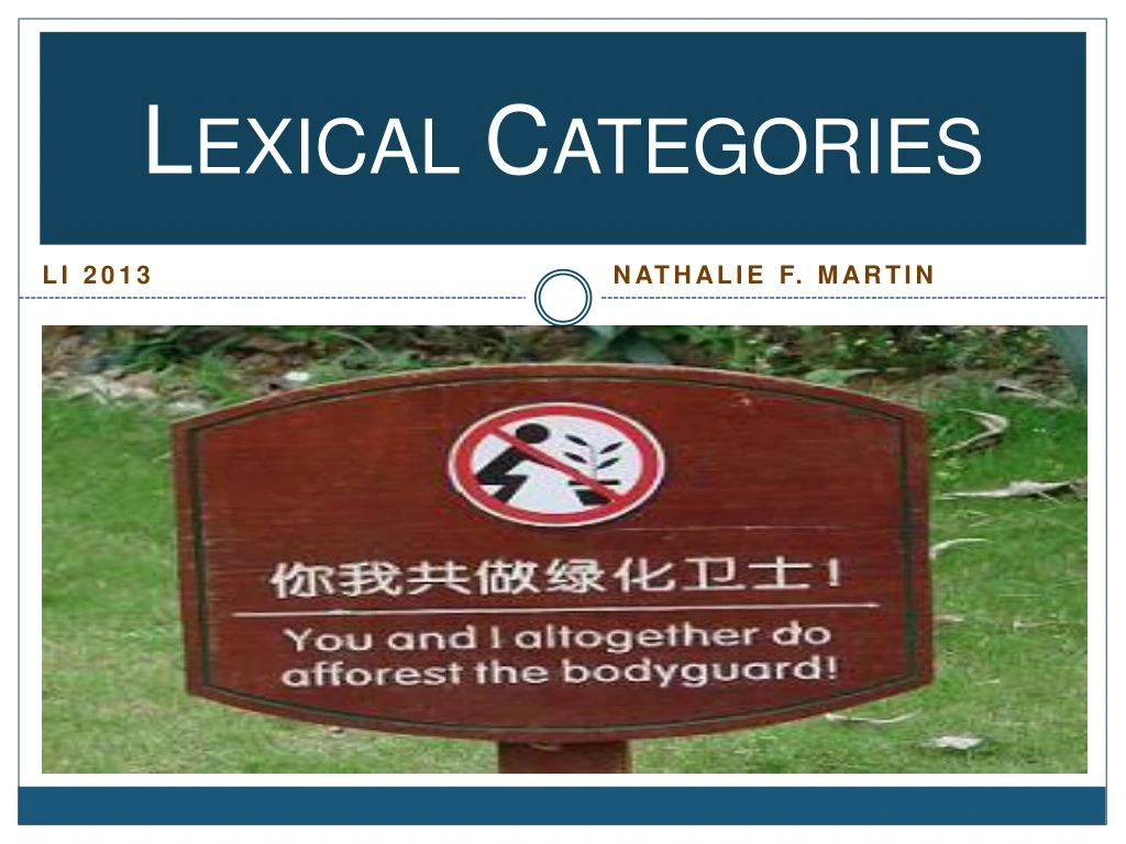 lexical categories