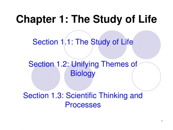 Chapter 1: The Study of Life