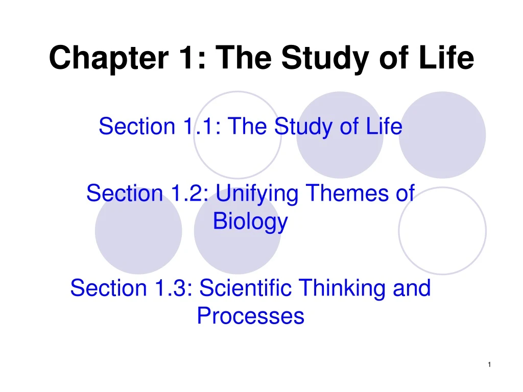 chapter 1 the study of life