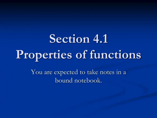 Section 4.1 Properties of functions