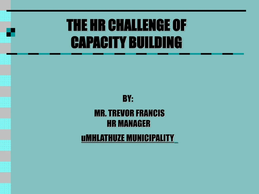 the hr challenge of capacity building