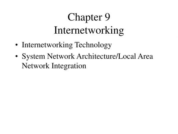 Chapter 9 Internetworking